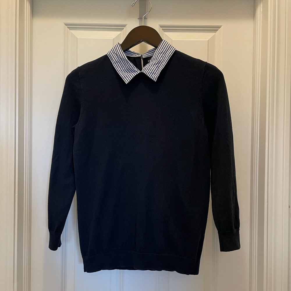 J. Crew Mercantile Women’s Woven Collar Sweater